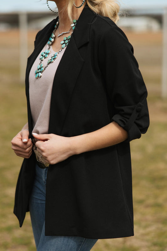 Open Front Relaxed Blazer