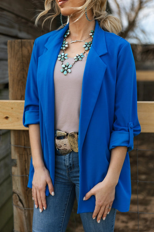 Open Front Relaxed Blazer