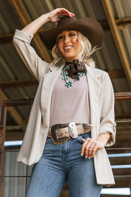Open Front Relaxed Blazer