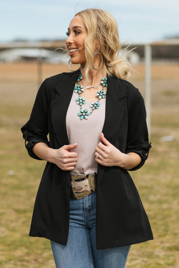 Open Front Relaxed Blazer
