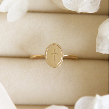 Cross Engraved Ring