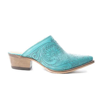 Desert BloomHand-Tooled Leather Mules