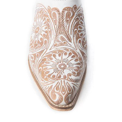 Desert BloomHand-Tooled Leather Mules