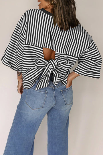 Striped Bow Tee