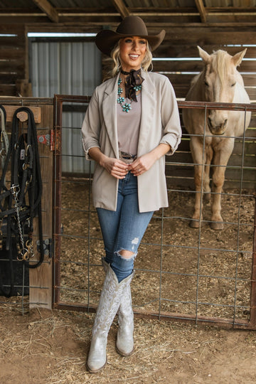 Open Front Relaxed Blazer